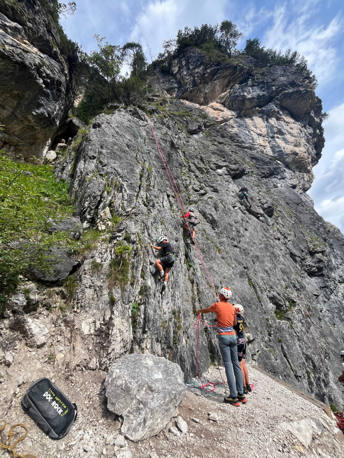 Junior camp climbing crag Dolomites