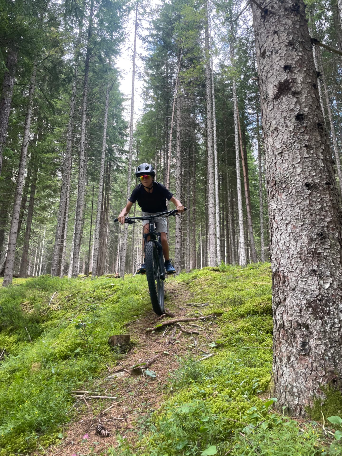 children mountain bike trail Dolomites